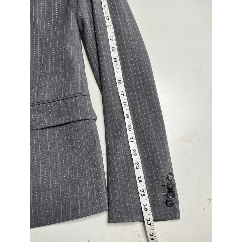 Giovanni Valentino Blazer Mens 34R Notched Lapel Gray Striped Sport Jacket